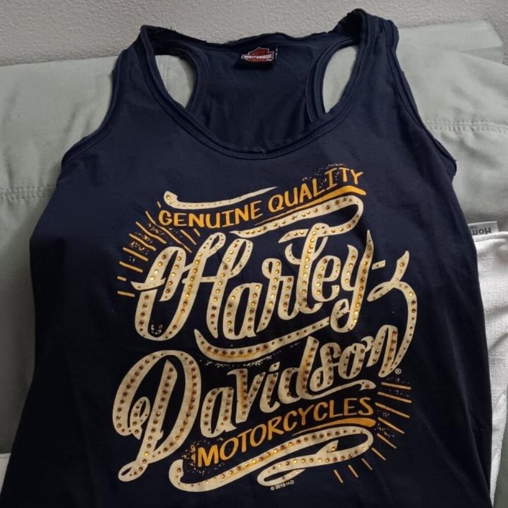 Harley Davidson Womens Jewelled graphics Tank Top, Small (Kansas City)